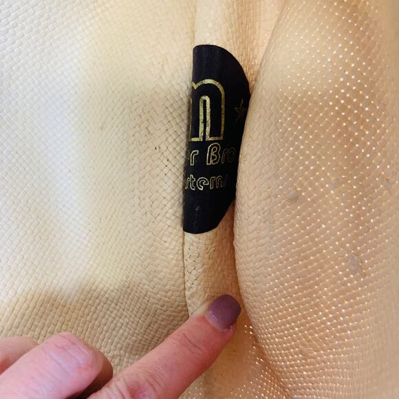 Miller Bros Western Hat Straw Beads Horsehair  Banded Sz 6 7/8 - Picture 10 of 11